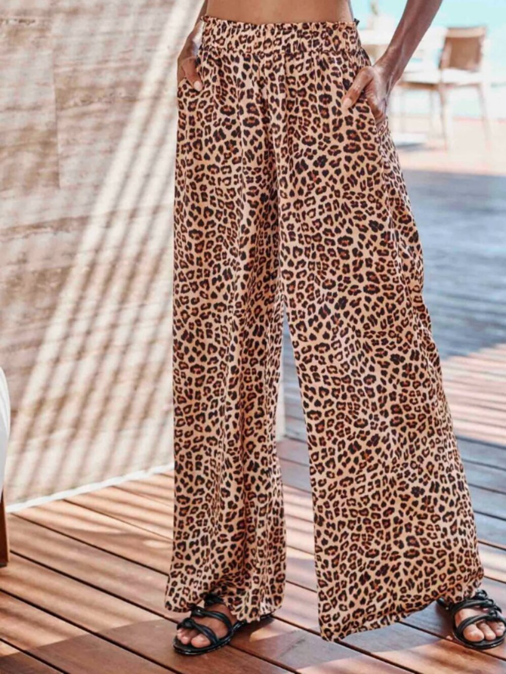 NWT $80 - Summersalt The Perfect Palazzo Pants in Leopard Size Large